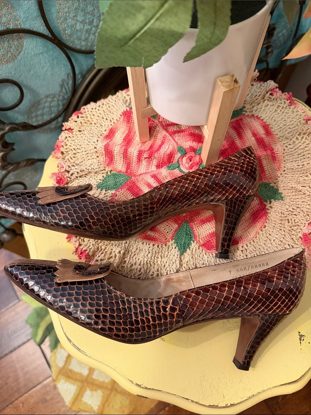 ๐๐๐BOGOHO๐๐๐Gamins Brown Snakeskin-Pattern Heels for Women-9 - Picture 10 of 10